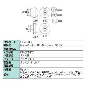 シリンダーセット DNシリンダー 製品色：グレイスゴールド Z-1A1-DGTC 交換用 部品 LI...