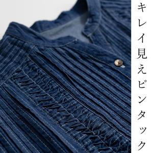 【送料無料】 ピンタック使いデニムワンピース ...の詳細画像2