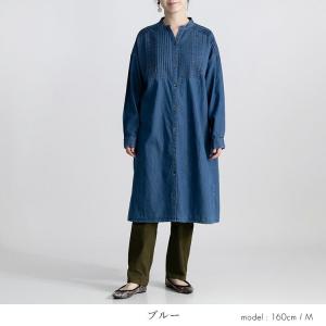 【送料無料】 ピンタック使いデニムワンピース ...の詳細画像4