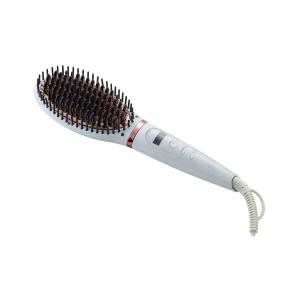 LAVIEL ヘアアイロン ブラシアイロン 海外対応 マイナスイオン 温度調節11段階 MAX200℃ ヘアケア 30分オートオフ機能 ホワイト LV