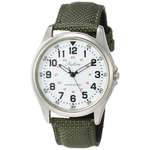 [シチズン Q&amp;Q] 腕時計 アナログ 防水 革ベルト QB38-304 メンズ グリーン