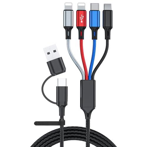 6-in-1 マルチ充電ケーブル 1.8メートル、複数のデバイスに対応した充電ケーブル、Phone、...