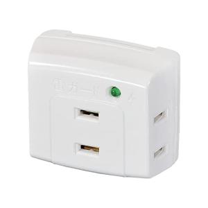 エルパ ( ELPA ) 耐雷サージ機能付 トリプルタップ 3個口 A-300SB(W) ( 電源タップ / 雷サージ / コンセント / コードなし )