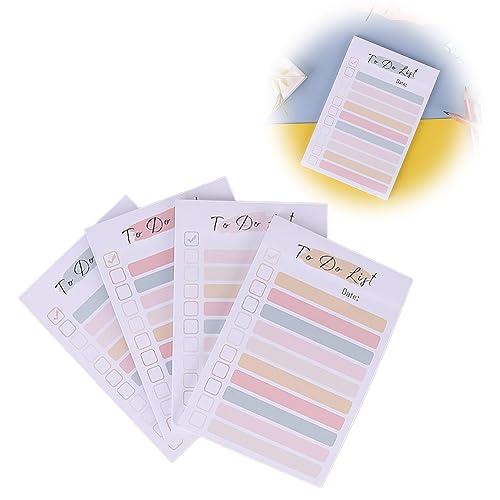 ToDoリスト 50枚*4冊 やることリスト 罫線入りメモ帳 todoリスト メモ カラフル やるこ...