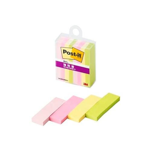 ポストイット 付箋 強粘着 見出し マルチカラー4N 50*15mm 45枚 4色 各2パッド クリ...