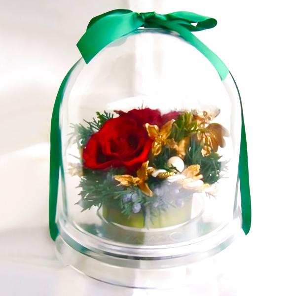 プリザーブドフラワー 送料無料 お祝い 誕生日 枯れない花 フラワードーム ゴールド エンジェル バ...