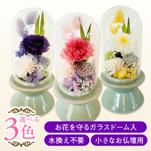 仏花 プリザーブドフラワー 送料無料 枯れない花 お仏壇 お供え花 お彼岸 仏壇飾り 菊 あじさい ガラスドーム プレゼント インテリア 造花 ギフト