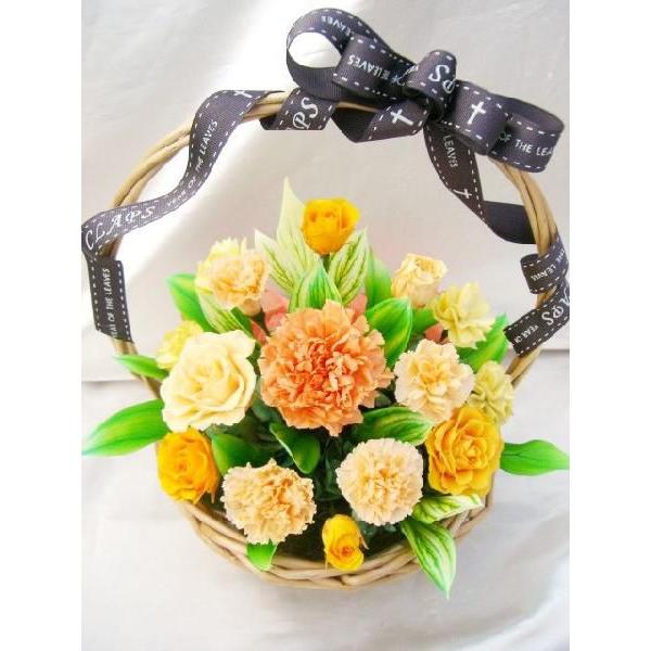 プリザーブドフラワー 送料無料 お祝い 誕生日 枯れない花 バラ カーネーション バスケット かご ...