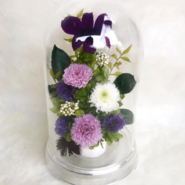 仏花 プリザーブドフラワー 送料無料 枯れない花 お仏壇 お供え花 お彼岸 仏壇飾り デンファレ 小...
