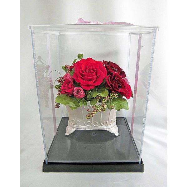 プリザーブドフラワー 送料無料 お祝い 誕生日 枯れない花 バラ 花器付き プレゼント インテリア ...