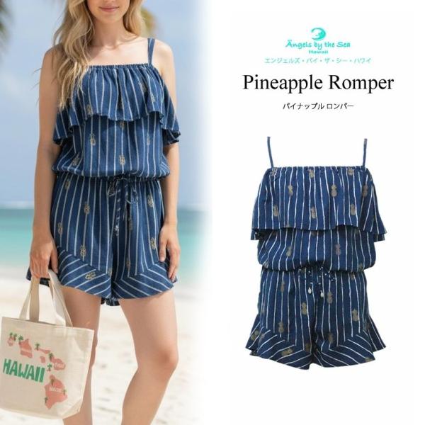 ハワイ リゾート オールインワン サロペット レディース ネイビー 青 夏 Angels by th...