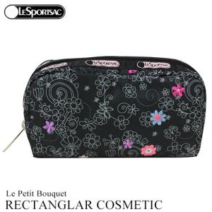 ハワイ 限定 ポーチ 黒 ブラック 花柄 レスポートサック LeSportsac ル プティ ブーケ レクタングラーコスメティック 6511 ネコポス便 送料無料