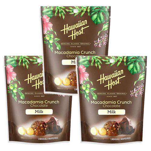 チョコレート 3袋セット ギフト バレンタイン ハワイアンホースト マカダミア ミルク クランチ 5...