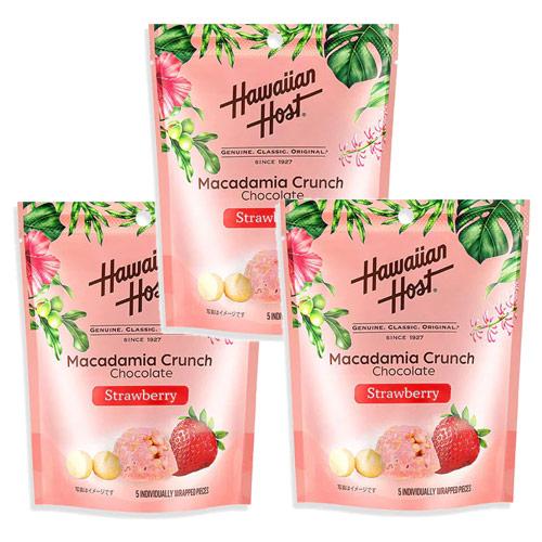 チョコレート 3袋セット ギフト バレンタイン ハワイアンホースト マカダミア ストロベリークランチ...