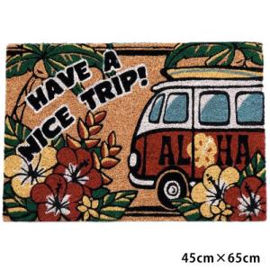 送料込 マット 玄関マット 屋外用 ハワイアン雑貨 Kahiko ココMAT BUS バス 45cm×65cm おしゃれ 可愛い