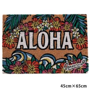送料込 マット 玄関マット 屋外用 ハワイアン雑貨 Kahiko ココMAT HIBISCUS ハイビスカス 45cm×65cm おしゃれ 可愛い