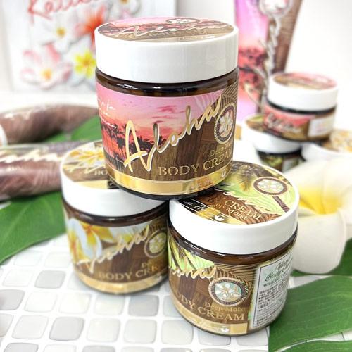 アイナ ボディクリーム プルメリア花エキス・ココナッツオイル ヤシ油・ハチミツ成分配合 ハワイアン雑...