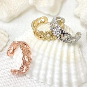 トゥリング スカシプルメ ハワイアンジュエリー調 プルメリア トゥーリング ピンキーリング 指輪