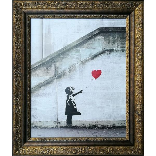 アートパネル バンクシー 赤い風船と少女 愛はごみ箱の中に Banksy Love is in th...