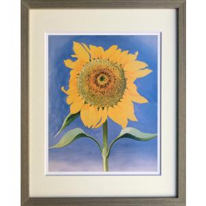 ジョージア・オキーフ「MORNING GLORY WITH BLACK」朝顔 新品☆額縁付アートポスター☆ジョージア・オキーフ☆O'Keeffe