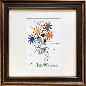パブロ・ピカソ 武器のない世界へ-BR 絵画 版画 壁掛け おしゃれ 額縁