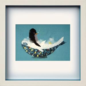 アートパネル 菜生(nao) Square Frame ペンギン ペンギン先生の往診