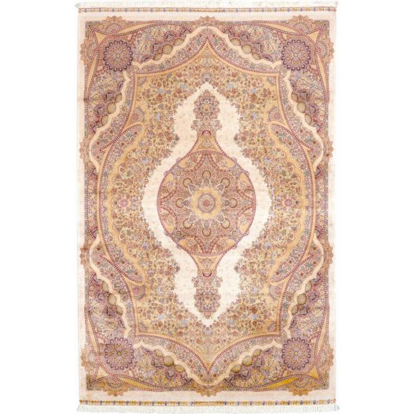 (メーカー直送) カーペット ラグ マット 2畳 160×230 クリーム ペルシャ絨毯風 トルコ産...