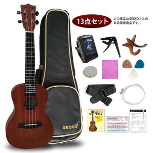 メーカー直送) GECKO ウクレレ コンサート 23インチ コア GU9-KOA