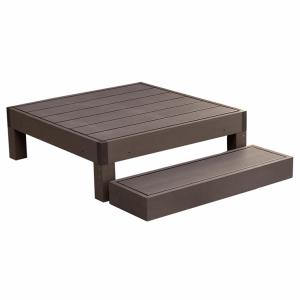 (メーカー直送) おしゃれ 屋外 庭 エコフィール 人工木ウッドデッキ 1台 ステップ付 ダークブラウン PWDE-1P-STP-DBR｜clasell