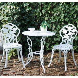 アルミ鋳物ガーデンチェア ホワイト アルミガーデンチェア 軽量で