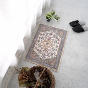 40×60cm マイクロプリントパイルマット ネイビー DM-051 トシシミズ