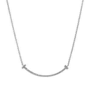 Tiffany & Co. ティファニー Tスマイル スモール K18WG ダイヤモンド ネックレス 約2.2g位 [ 18金 ホワイトゴールド ペンダント ブランド 中古 ]｜class-a-jewelry
