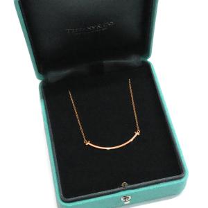 Tiffany & Co. ティファニー K18PG Tスマイル スモール ネックレス 約3.1g位  [ 18金 ピンクゴールド ペンダント ジュエリー レディース ブランド 中古 ]｜class-a-jewelry