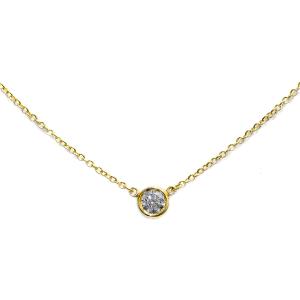 Tiffany & Co. ティファニー バイザヤード K18YG ダイヤモンド 1P ネックレス 約4.8mm位(枠込) 約2.0g位 [ ペンダント 18金 イエローゴールド 中古 ]｜class-a-jewelry