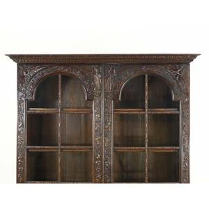 イギリス アンティーク 家具 ブックビューロー 本棚 書斎机 レター