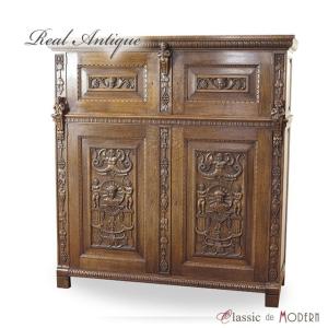 【定価税抜35万】キャビネット　フランスアンティーク家具店購入品。ビンテージ 1880年頃 オーク材 フランス アンティーク・キャビネット