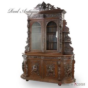 フランス アンティーク 家具 キャビネット 飾り棚 食器棚 ディスプレイ キッチン オーク 1880年代 ヴィンテージ レトロ フレンチ 仏国 antique64867