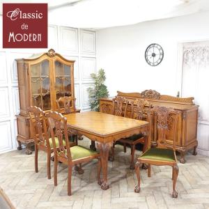 フランス アンティーク 家具 ダイニングセット ドローリーフテーブル キャビネット サイドボード チェア オーク 1930年代 仏国 antique65639