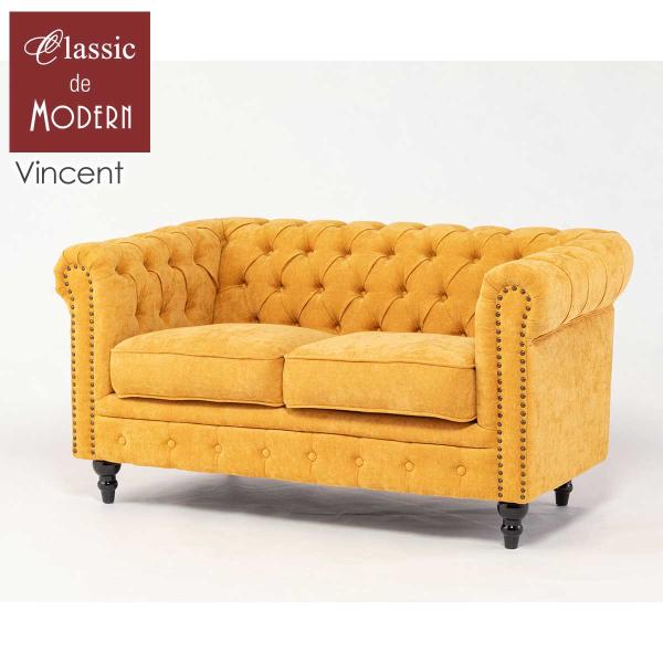 チェスターフィールド ソファ 2人掛け ソファー 二人用 椅子 ヴィンセント ヴィンテージ レトロ ...