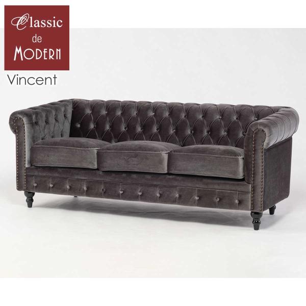 チェスターフィールド ソファ 3人掛け ソファー 三人 椅子 ヴィンセント ヴィンテージ レトロ シ...