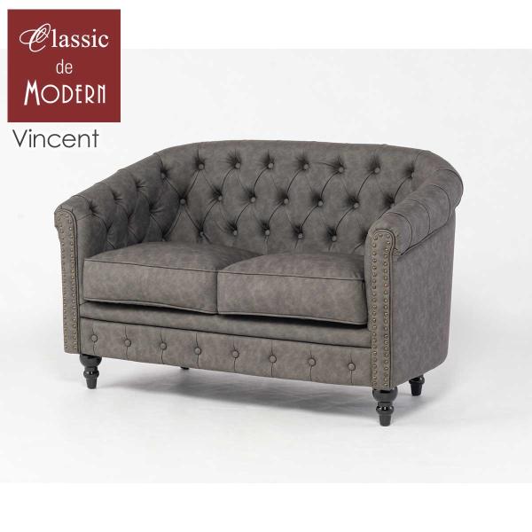 ダブルソファ ヴィンセント 椅子 二人掛け アームソファ スリム 英国 イングランド アンティーク ...