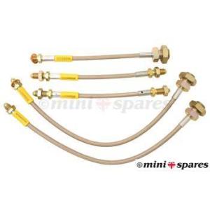 ローバーミニ ステンメッシュ ブレーキホース セット ブラック CK4MBL