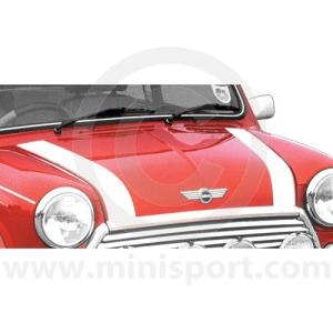 ローバーミニ ボンネットストライプ デカール ホワイト DECBSW