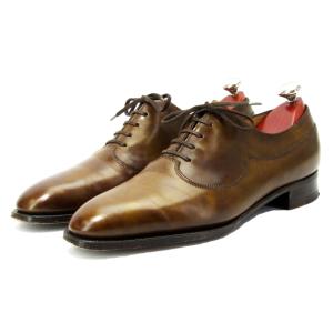 美品 JOHN LOBB ジョンロブ UK7.5D イヤーモデル 2005 プレステージ プレーントゥ 茶 アンティークグリーンカーフ  10006582｜classic