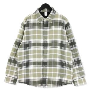 美品 jjjjound ジョウンド サーマルシャツジャケット Thermal Shirt jacket キルティング チェック オリーブ L  20018213｜classic