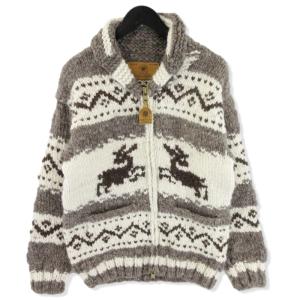 Canadian Sweater カナディアンセーター ハンドニット ショールカラー カウチンセーター ウール トナカイ グレー 40  20018240｜classic