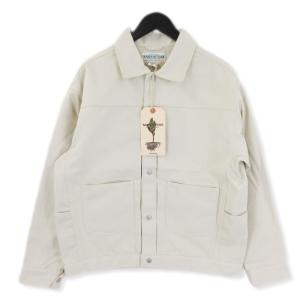 未使用 SASSAFRAS ササフラス ガーデナー ジャケット SF-221893 Gerdeners Jacket T/C SATIN アイボリー M タグ付き  20018566