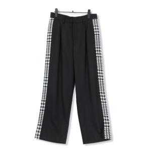 未使用 PHENOMENON フェノメノン HOUNDSTOOTH WOOL TROUSERS PANTS ILLPT23F-009 ハウンドトゥース  BLACK S タグ付き  22000626｜classic