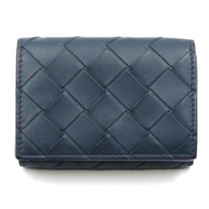 BOTTEGA VENETA ボッテガヴェネタ 三つ折り財布 タイニー イントレチャート 667036 VCPQ4 カーフスキン DEEPBLUE 24001876｜classic