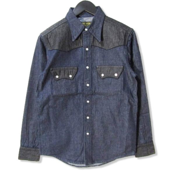 未使用 WESTRIDE ウエストライド 長袖シャツ PIPING WESTERN SHIRTS デ...